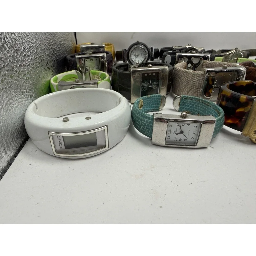 Mixed Brands Cuff Bangle Bracelet Watches Lot Of 20 Mixed Materials
